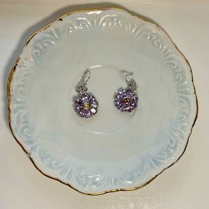 Vintage Estate Amethyst & Citrine Sterling Silver 925 Earrings